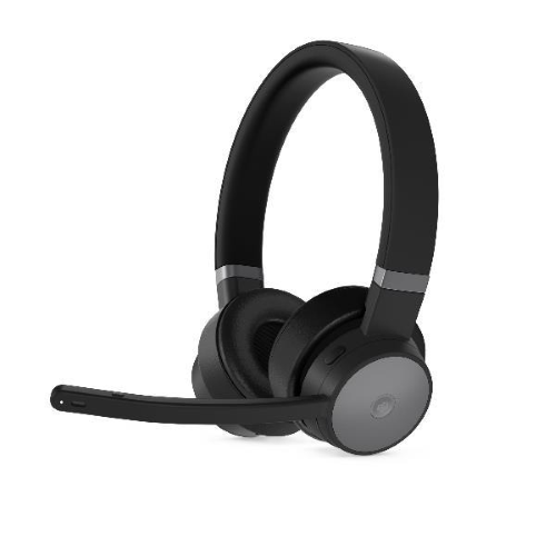 Lenovo Go - Cuffie con microfono - on-ear - Bluetooth - senza fili, cablato - eliminazione rumore attivata - USB-C - nero tuono - Certificato per Skype for Business, Certificato per i team Microsoft - per IdeaPad 5 14IAL7 82SD; ThinkPad T16 Gen 1 21BV